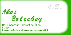 akos bolcskey business card