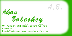 akos bolcskey business card